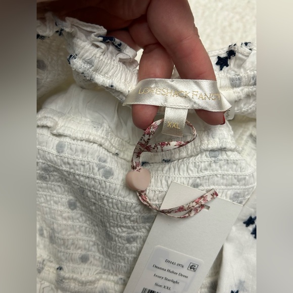 NWT LoveShackFancy Deanna Halter Mini Dress Ivory Starlight Size XXL - Picture 9 of 13